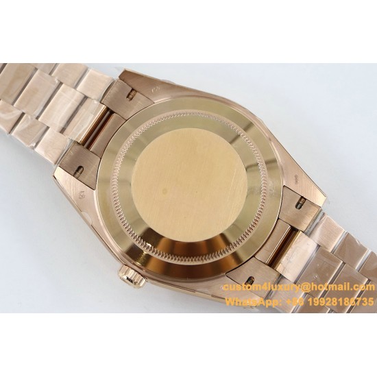 Rolex - DayDate 40mm Flt RG/RG Rose Gold Baug. Diam TWS A2836