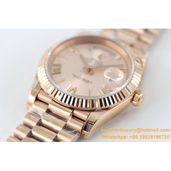 Rolex - DayDate 40mm Flt RG/RG Rose Gold Diam Rmn TWS A2836
