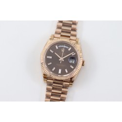 Rolex - DayDate 40mm Flt RG/RG Brown Baug. Diam TWS A2836