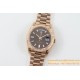 Rolex - DayDate 40mm Flt RG/RG Brown Baug. Diam TWS A2836