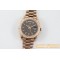 Rolex - DayDate 40mm Flt RG/RG Brown Textured Diam TWS A2836