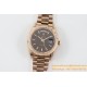 Rolex - DayDate 40mm Flt RG/RG Brown Textured Diam TWS A2836