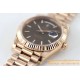 Rolex - DayDate 40mm Flt RG/RG Brown Textured Diam TWS A2836