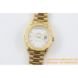 DayDate 228238 40mm YG/YG Silver Textured Dial TWS A2836