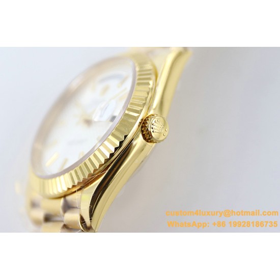 DayDate 228238 40mm YG/YG Silver Textured Dial TWS A2836