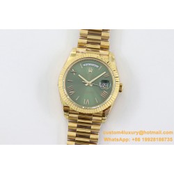 DayDate 228238 40mm YG/YG Green Dial Rmn TWS A2836