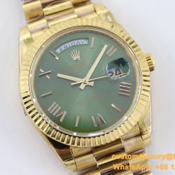 DayDate 228238 40mm YG/YG Green Dial Rmn TWS A2836