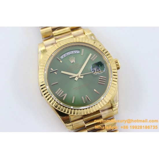 DayDate 228238 40mm YG/YG Green Dial Rmn TWS A2836