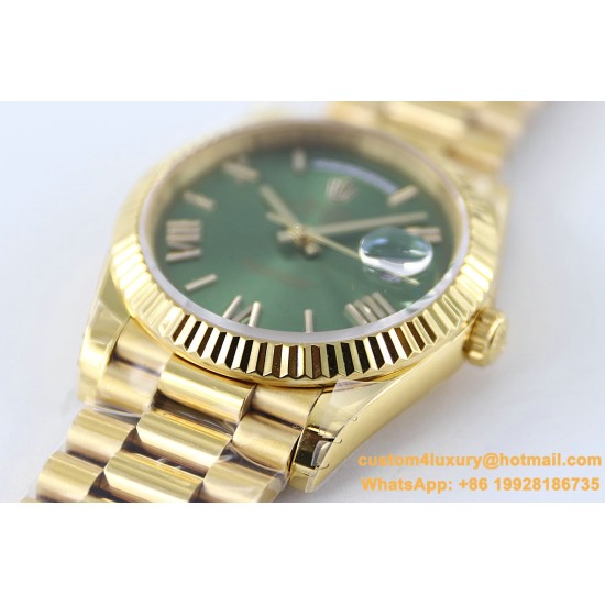 DayDate 228238 40mm YG/YG Green Dial Rmn TWS A2836