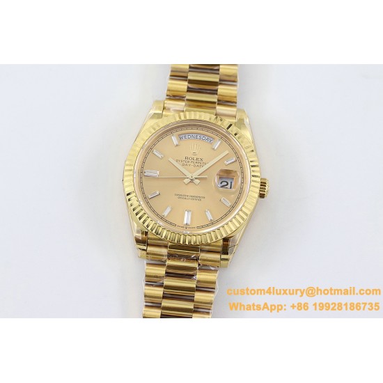 DayDate 228238 40mm YG/YG Gold Dial Baguette TWS A2836