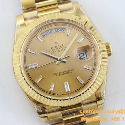 DayDate 228238 40mm YG/YG Gold Dial Baguette TWS A2836