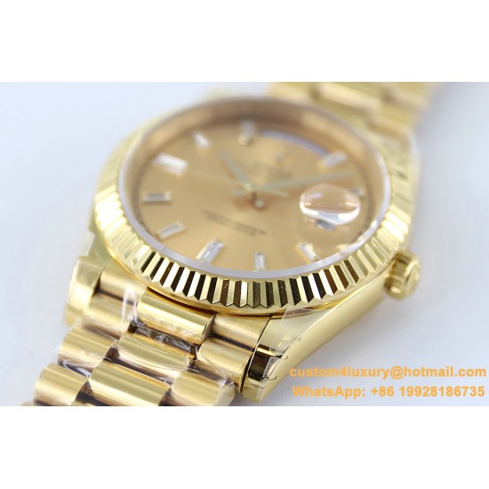 DayDate 228238 40mm YG/YG Gold Dial Baguette TWS A2836