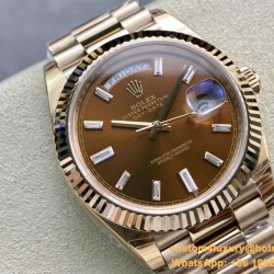 DayDate 228235 40mm Pres RG/RG Brown/Dia EWF VR3255