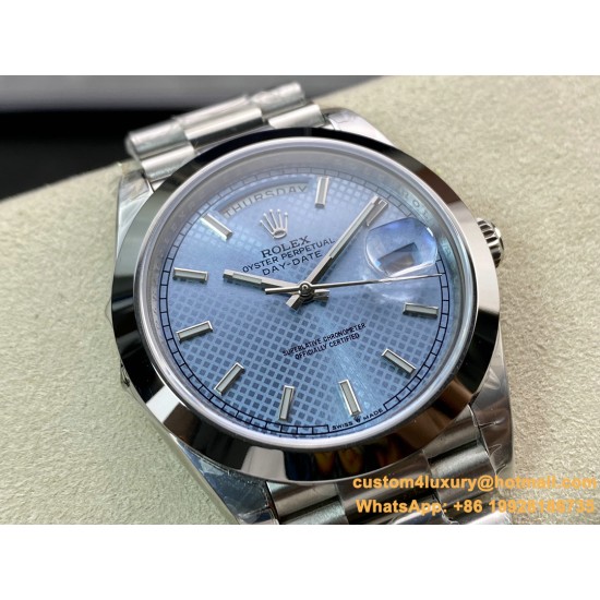 DayDate 228236 40mm SS/SS Ice Blue Textured Dial EWF V4 VR3255