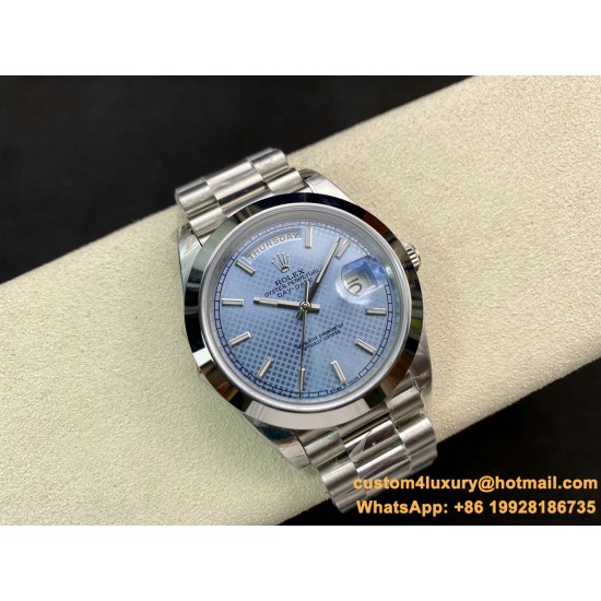 DayDate 228236 40mm SS/SS Ice Blue Textured Dial EWF V4 VR3255