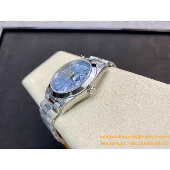 DayDate 228236 40mm SS/SS Ice Blue Textured Dial EWF V4 VR3255