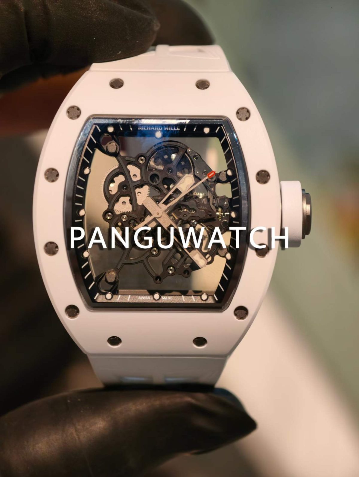 Parmigiani-upgraded RM055 white ceramic – sold out. Pre-orders require at least 20 days.